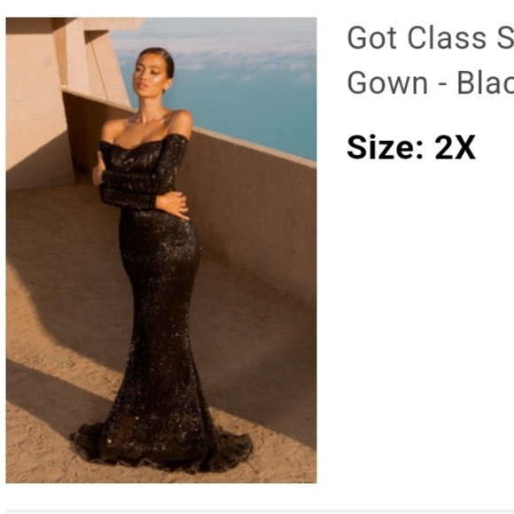 Black Sequin Gown - Picture 1 of 3